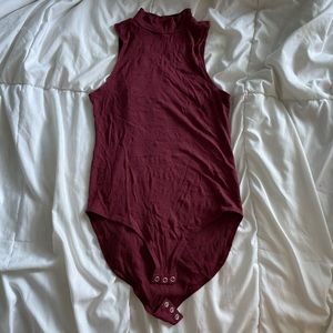 mudd maroon back cut out bodysuit